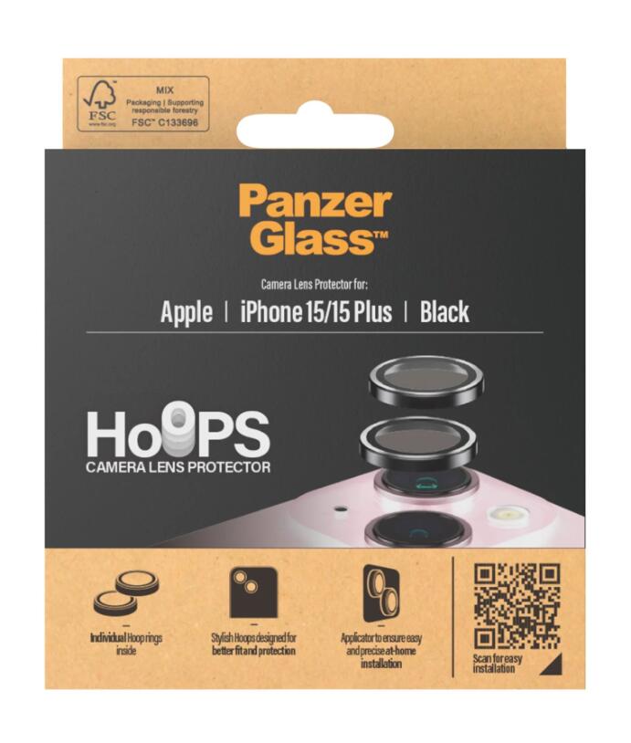 PanzerGlass™ Hoops Kameraschutz für das Apple iPhone 15 & iPhone 15 Plus PanzerGlass™ Hoops Kameraschutz für das Apple iPhone 15 & iPhone 15 Plus